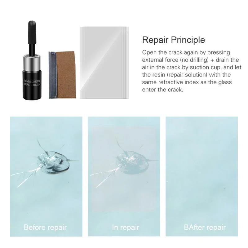 Car Glass Scratch Repair Fluid Agent Set Windscreen Window Glass Nano Scratch Crack CrackResin Repair Agent Tools Auto Accessory 4