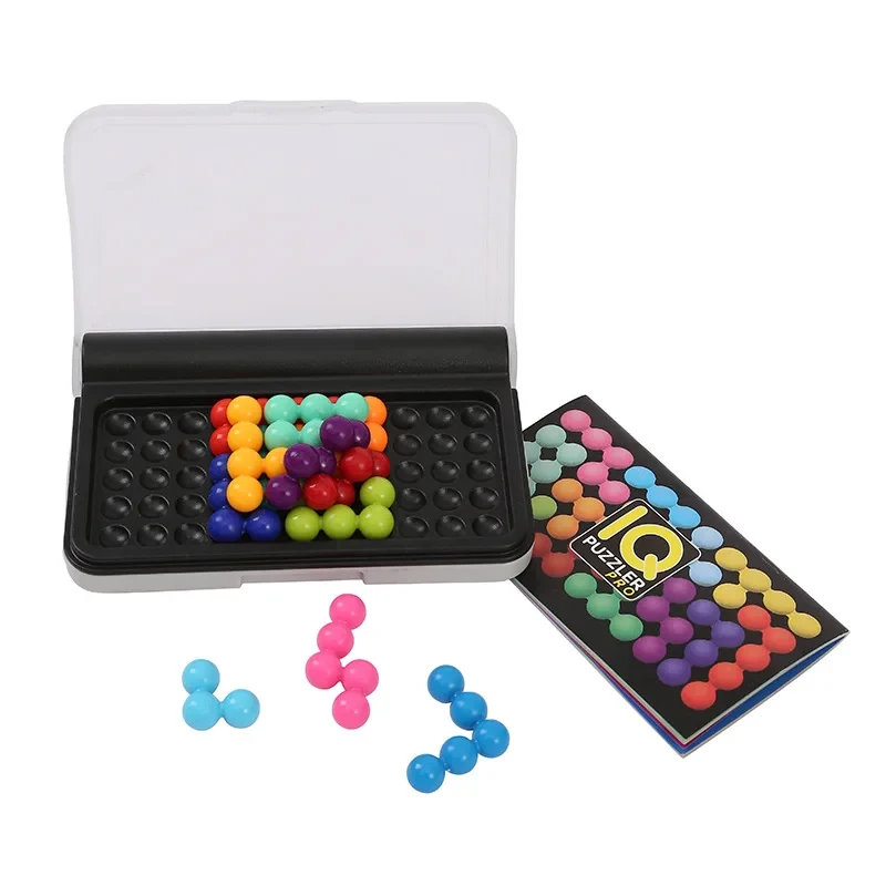 120 Challenges IQ 3D Puzzle Board Game Classic Pyramid Plate Pearl Logical Mind For Children Pyramid Beads Montessori Toys Gifts 5